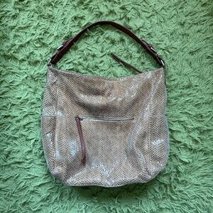 Tan Snakeskin Sorial Purse